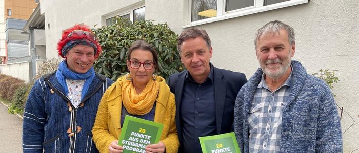 Alfons Senger, Elisabeth Edlinger-Pammer, Lambert Schönleitner und Erwin Webersink (von links)