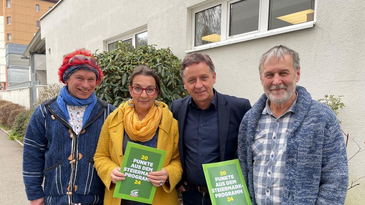 Alfons Senger, Elisabeth Edlinger-Pammer, Lambert Schönleitner und Erwin Webersink (von links)