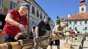 Traditionelles Maibaumaufstellen in Ilz.
