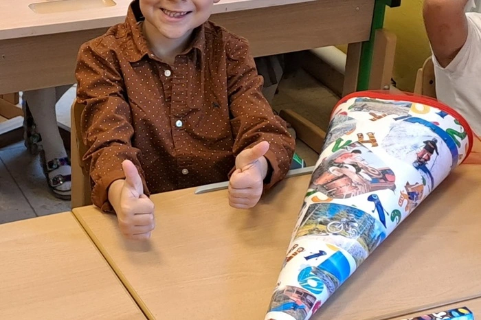Lorenz freut sich schon auf die ist Volksschule Knottinger in Bruck. Hier können Sie Ihr Foto hochladen.