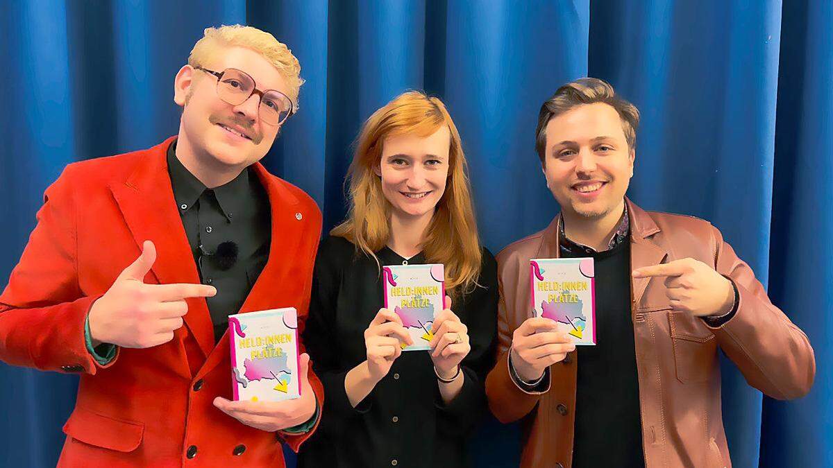 Martin Albler, Eva Hanker und Ingo Frühwirt (von links) schrieben am Buch &quot;Held:Innenplätze&quot; über Wiener Plätze mit