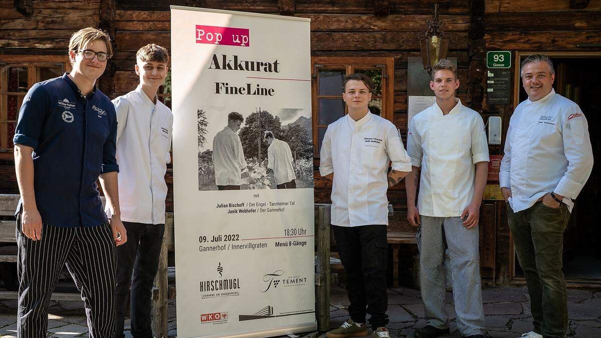 Lennart Holzmeister,  Julian Bischoff, Janik Webhofer, Tristan Schwuchow und Josef Mühlmann 