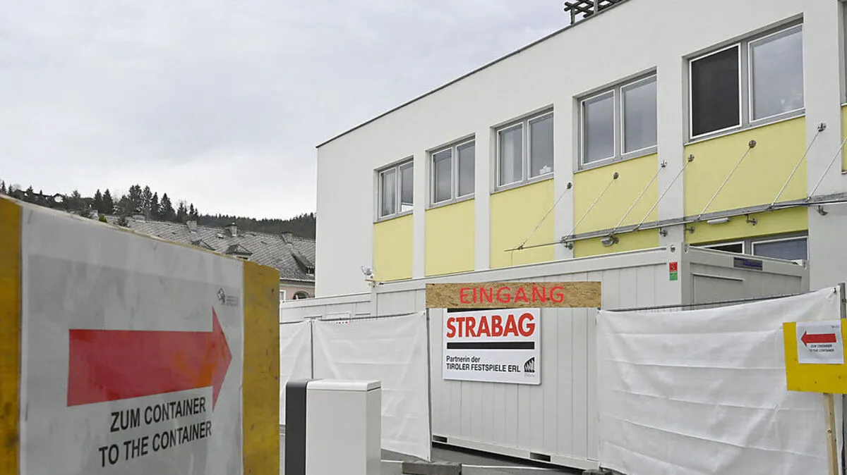 Dieser Testcontainer wurde beim Krankenhaus Spittal aufgestellt. Hier werden Corona-Verdachtsfälle geprüft