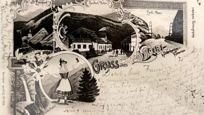 Auf einer Fahrt zum Loibl schrieb Gustav Mahler einer Freundin diese Ansichtskarte