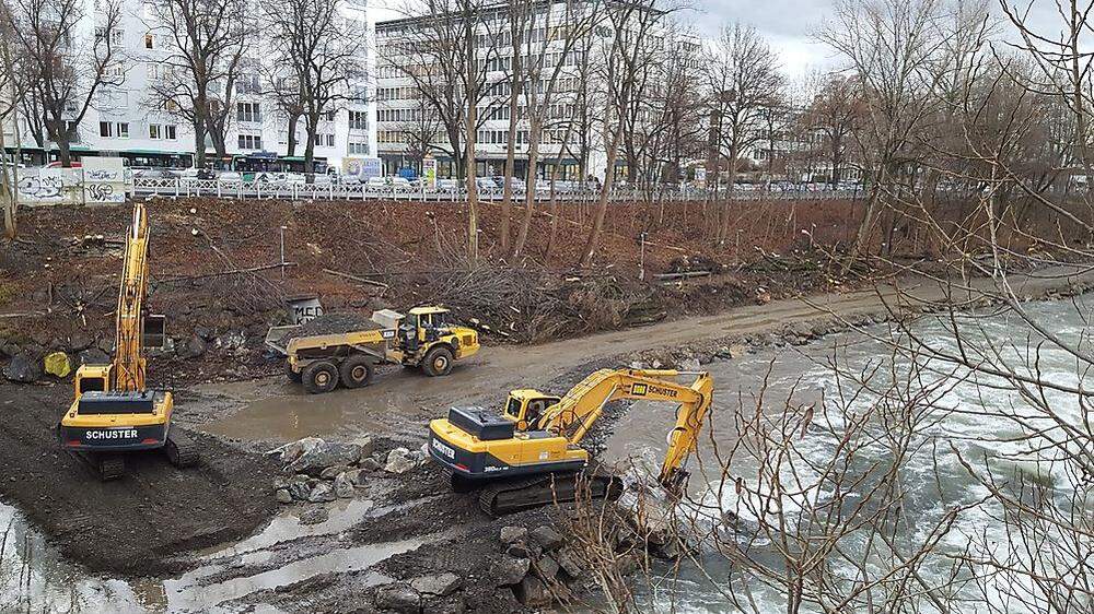Bei den Bauarbeiten rund um die Radetzkybrücke wird es in dieser Woche laut