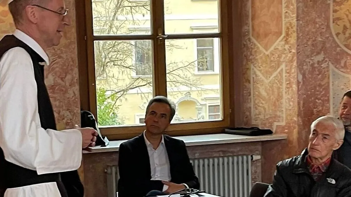 Abt Philipp Helm mit Siegfried Nagl und Alfred Stingl