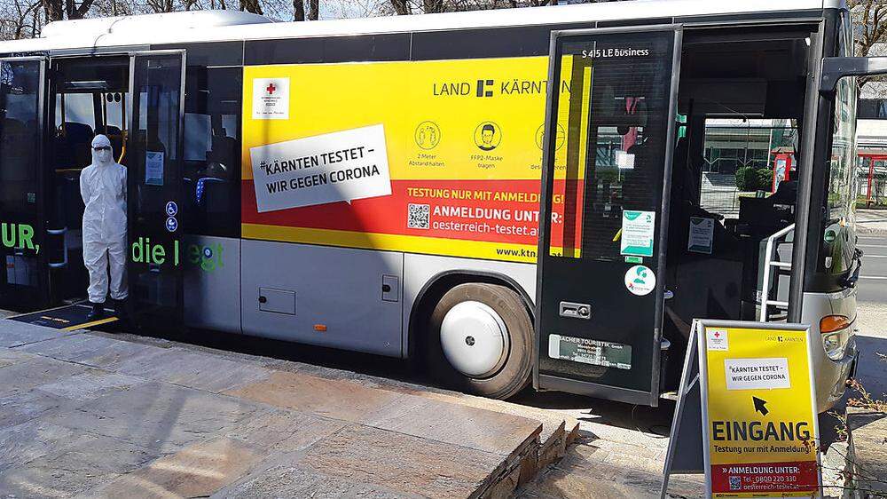 Der mobile Testbus des Landes macht auch in St. Paul halt
