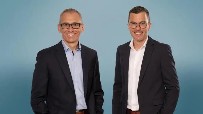 Thomas Perkounig (l.) und Stefan Reinprecht bilden seit 1. August 2026 den Vorstand der Sparkasse Voitsberg-Köflach