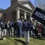 Students, faculty and members of the Harvard University community rally, Thursday, April 17, 2025, in Cambridge, Mass. (AP Photo)