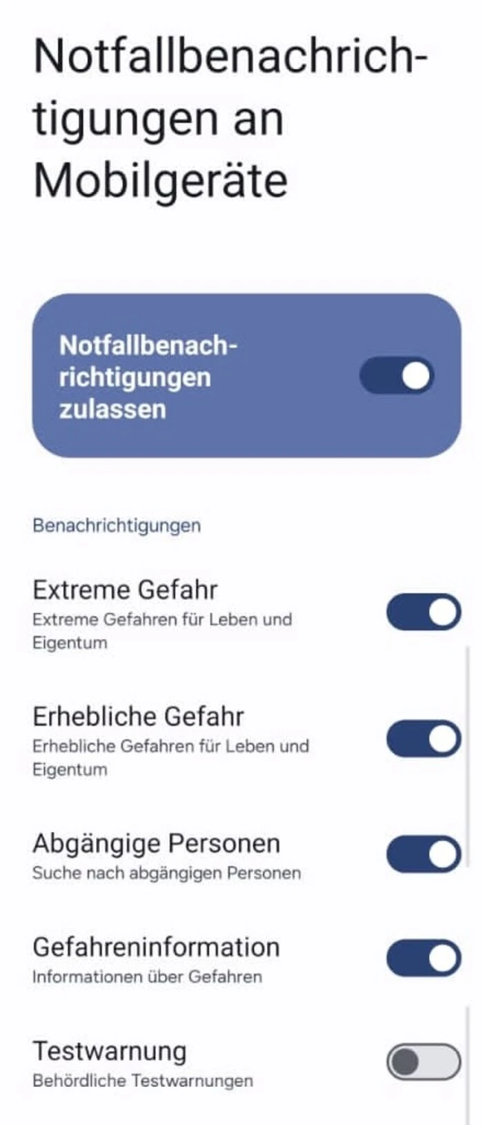 So sehen die Einstellungen auf einem Android-Handy aus