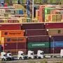 FILE - Containers are stored at a container terminal in Duisburg, Germany, the day after President Trump announced new tariffs for the EU and the rest of the world, Thursday, April 3, 2025. (AP Photo/Martin Meissner, File)