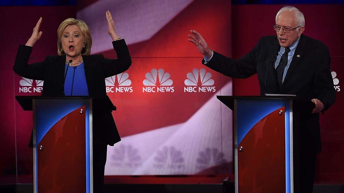 Hillary Clinton und Bernie Sanders heute Nacht bei NBC