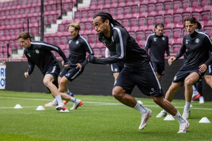 Sturm beim Abschlusstraining im Tynecastle Park