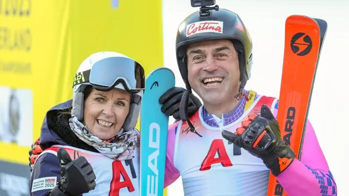 Anita Wachter und Kristian Ghedina waren als Vorläufer aktiv