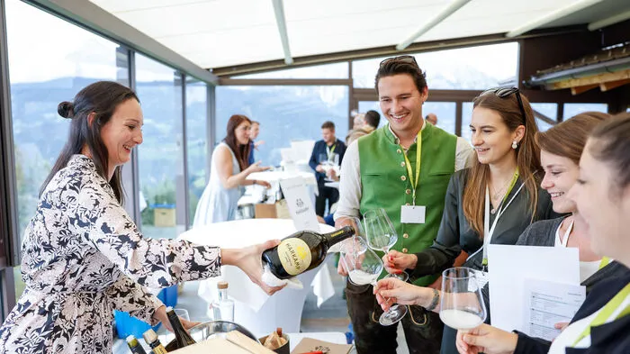 Der Nachmittag des 6. September stand auf der Schnepf'n Alm in Pichl-Preunegg (Schladming) ganz im Zeichen steirischer Weine.