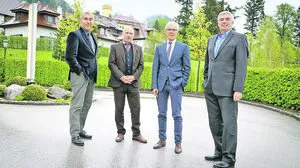 Themenabend im Schlossgasthof Grimmingblick: Gerald Stöckl, Helmut Winterauer, Erich Strobl und Wolfram Sacherer