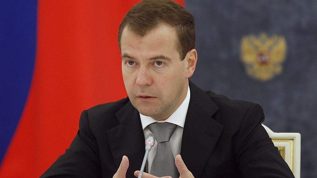 Dmitri Medwedew in seiner früheren Zeit als russischer Präsident im Jahr 2011