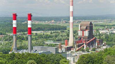 Der Kraftwerks-Komplex in Mellach