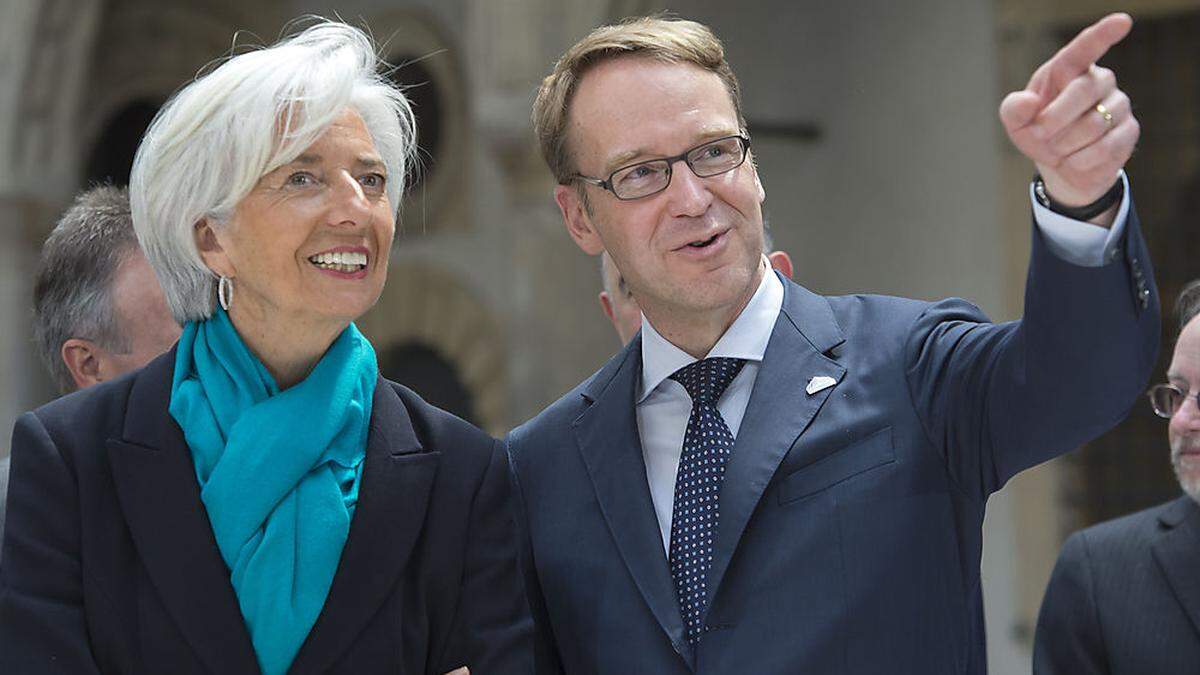 EZB-Chefin Lagarde, Noch-Bundesbank-Präsident Weidmann