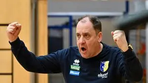 Obmann Aich DOB Martin Micheu, SK Zadruga Aich/Dob vs. Hypo Tirol 7.3.2024, SK Zadruga Aich/Dob vs. Hypo Tirol am 07.03.2024 in Bleiburg (Jufa Arena Bleiburg), Austria, (Photo by Bernd Stefan)