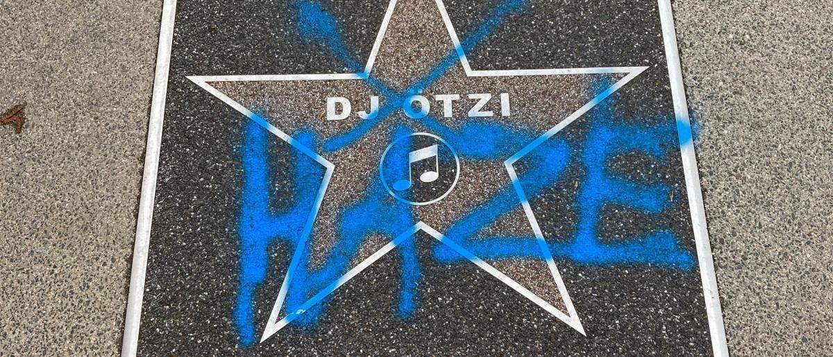 Auch der Stern von DJ Ötzi wurde beschmiert