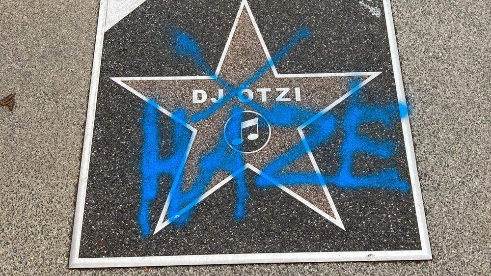 Auch der Stern von DJ Ötzi wurde beschmiert