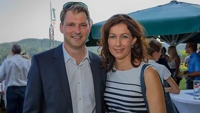 Markus Leeb beim Sommerfest mit seiner Frau 