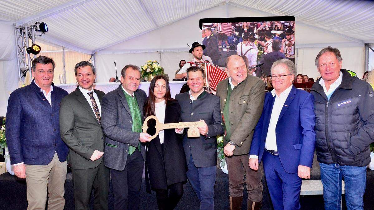 Jürgen Mandl, Peter Weidinger, Bernd Rausch, Andrea und Mario Engelhardt, Herbert Waldner, Hannes Kandolf und Franz Klammer