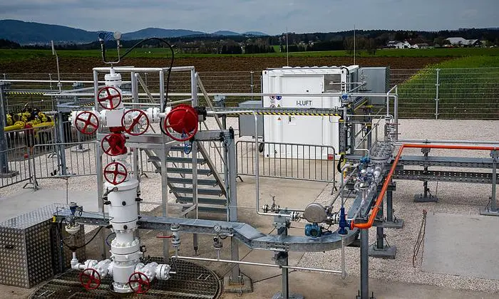 ABD0132_20230427 - GAMPERN - ÖSTERREICH: Der erste 100-Prozent-Wasserstoffspeicher aufgenommen im Rahmen der Eröffnung am Donnerstag, 27. April 2023, in Gampern/Rubensdorf. - FOTO: APA/TEAM FOTOKERSCHI / KERSCHBAUMMAYR
