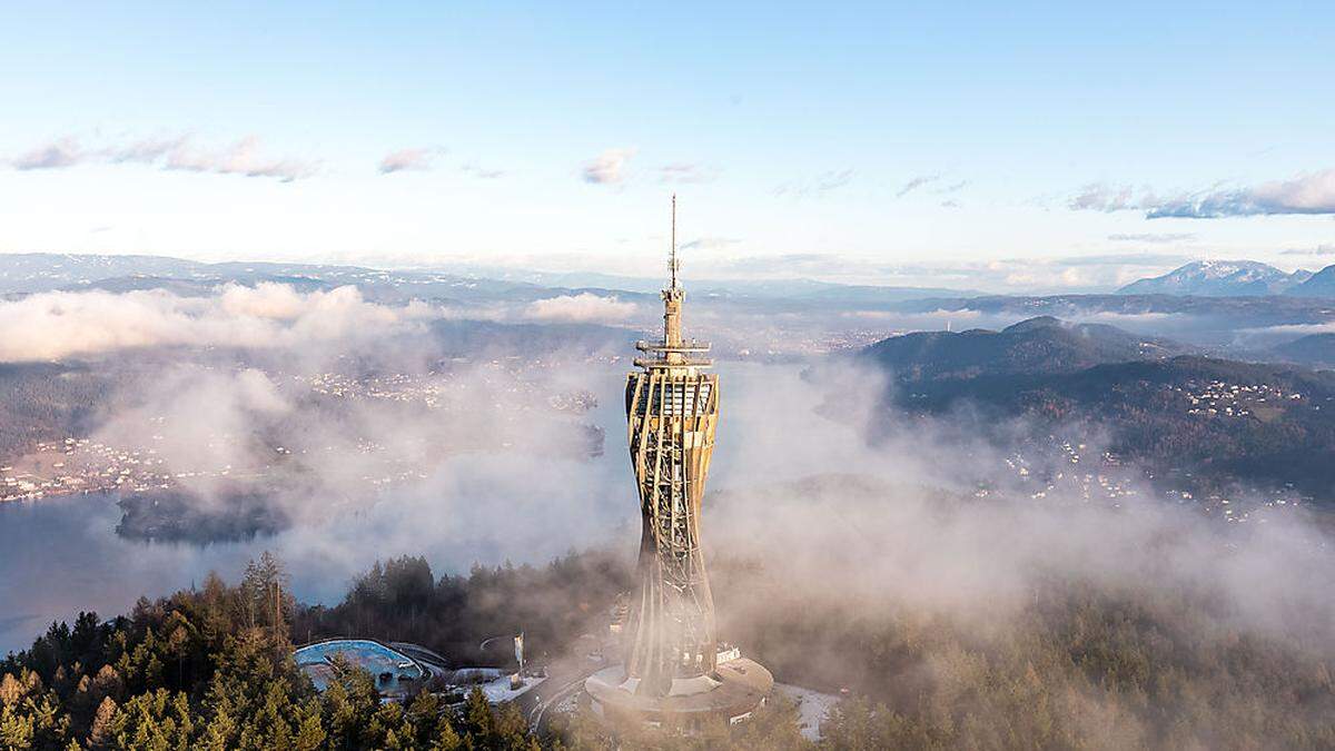 Gute Sicht vom Pyramidenkogel auf den Wörthersee.