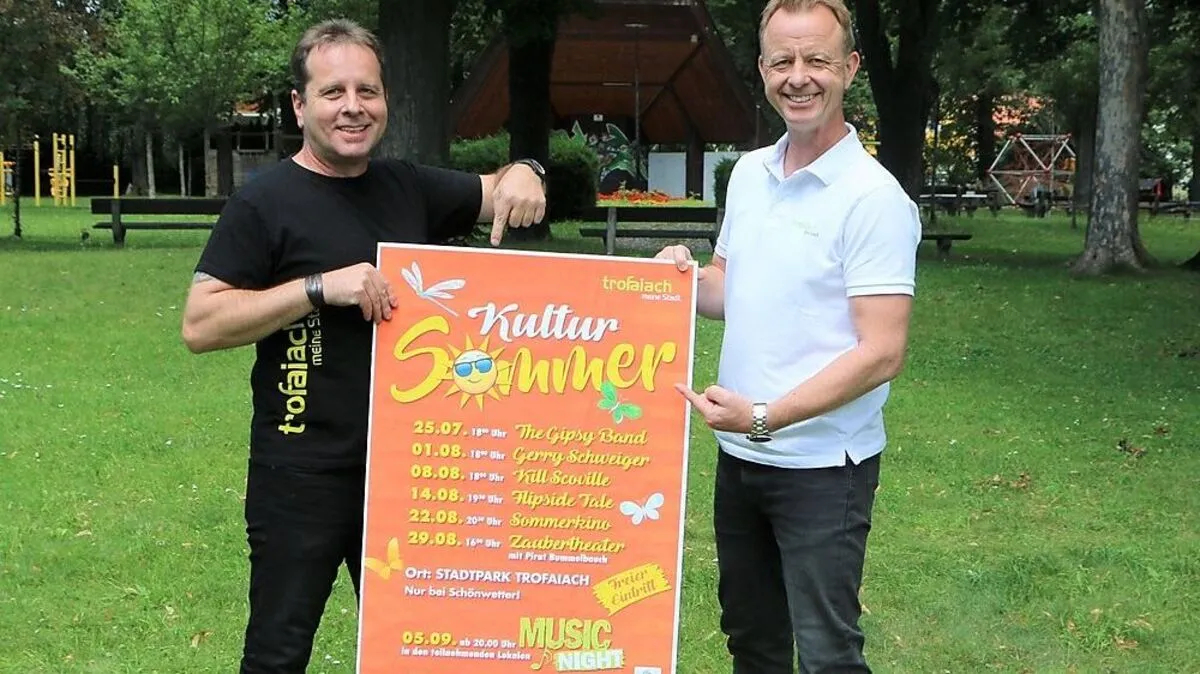 Bürgermeister Mario Abl und Kulturreferent Rene Pichler präsentierten das Programm für den Trofaiacher Kultursommer