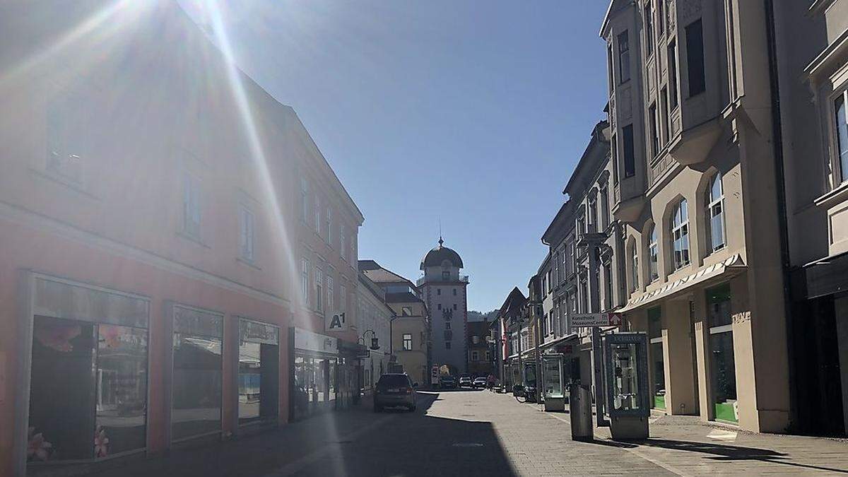 Die Innenstadt von Leoben war am Montag wie leer gefegt