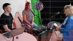 Podcast zur Covid-Bilanz: Studienautor Gabriel Malli (FH Joanneum), Gesundheitsredakteurin Martina Marx und Host dieser Folge, Veronika Höflehner (v.li.)