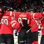NHL, Eishockey Herren, USA 4 Nations Face Off-Canada vs Finland Feb 17, 2025 Boston, MA, USA Imagn Images direct customers only Team Canada forward Connor McDavid 97 celebrates his goal with his line mates during the first period in a 4 Nations Face-Off Ice hockey, Eishockey game against Team Finland at TD Garden. Boston TD Garden MA USA, EDITORIAL USE ONLY PUBLICATIONxINxGERxSUIxAUTxONLY Copyright: xBobxDeChiarax 20250217_jla_ad7_163
