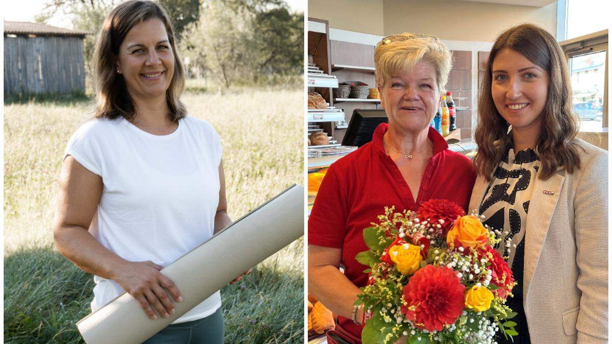 Karoline Hofer (linkes Bild) und Monika Millegger (rechtes Bild, links) starten mit ihrem Yoga-Studio und ihrem Cafè durch