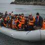 Flüchtlingsboot vor Lesbos