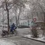Sujet: Fahrradfahren im verschneiten Graz
