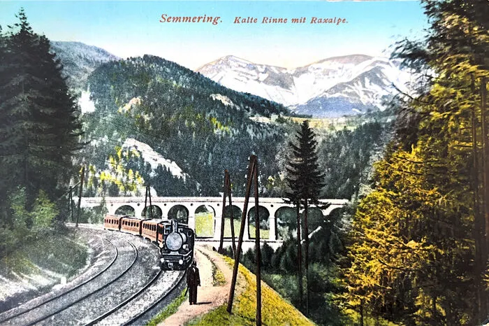Der Bau der Ghega-Bahn lockte ab 1854 wochenends Zigtausende auf den Semmering