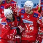 KAC-Doppeltorschütze Paul Postma und Kapitän Manuel Ganahl