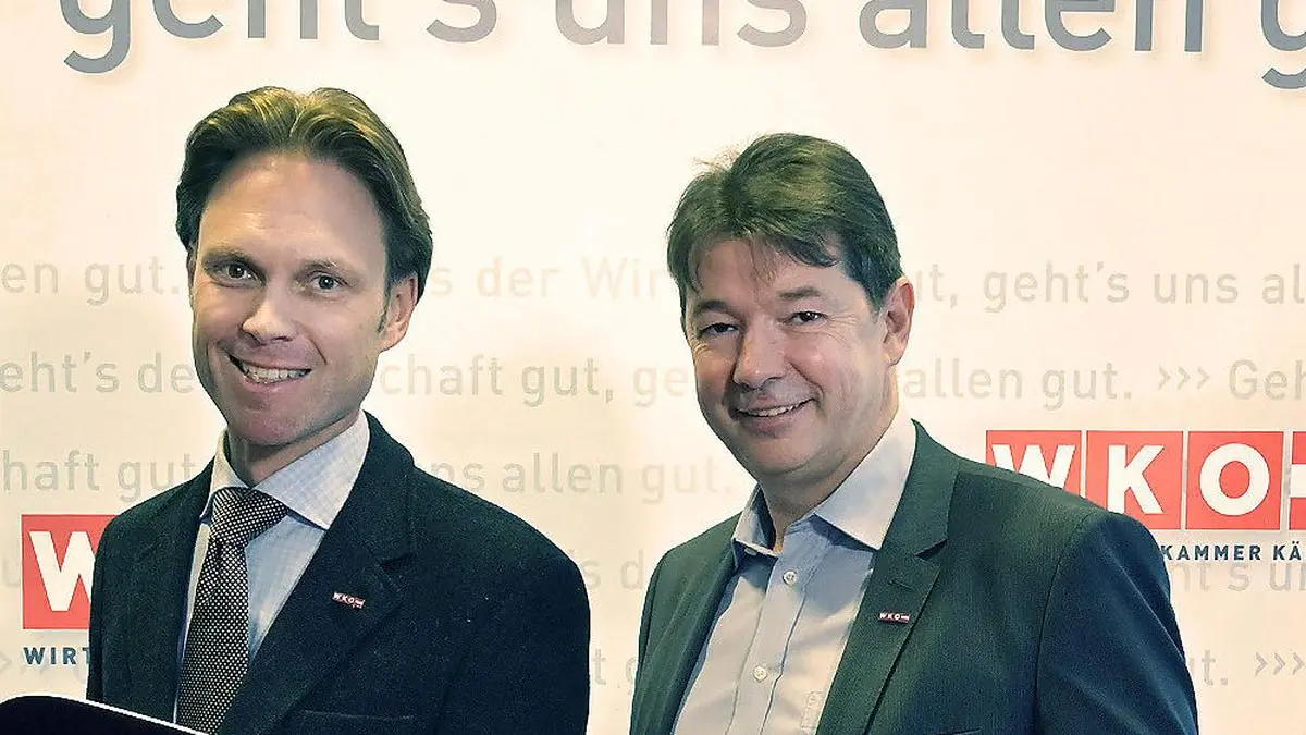 Handels-Spartenobmann Raimund Haberl und Gremialgeschäftsführer Nikolaus Gstättner