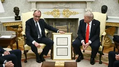 Trafen sich im Weißen Haus: US-Präsident Donald Trump (r.) und der deutsche Kanzler Friedrich Merz  | Trafen sich im Weißen Haus: US-Präsident Donald Trump (r.) und der deutsche Kanzler Friedrich Merz 