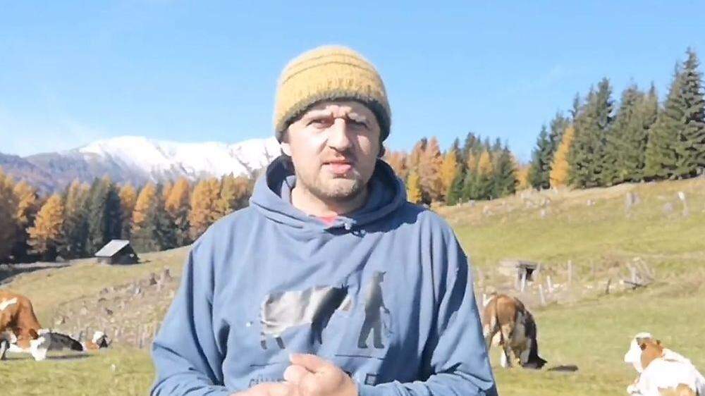 Christian Bachler vom Bergerhof in seinem Video