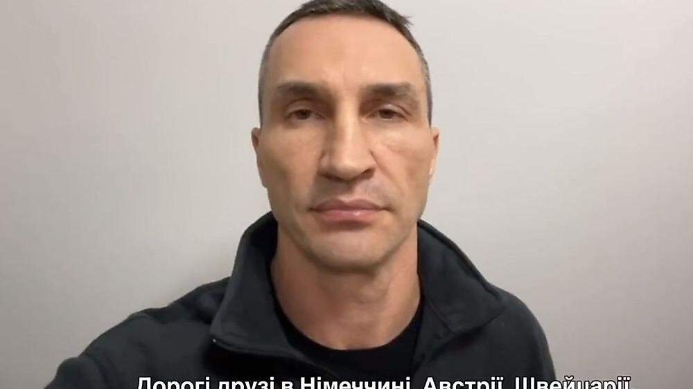 Wladimir Klitschko mit einer Videobotschaft