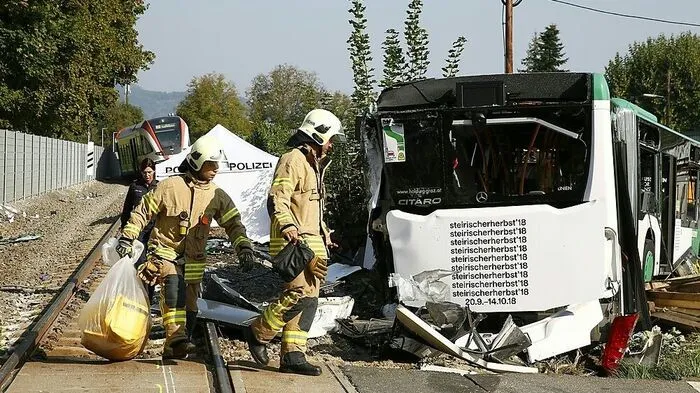 Am 18. September kollidierte ein Bus mit einem Zug