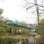 Die Winhöringer Brücke machte sich am Montagmorgen auf den Weg nach Niklasdorf