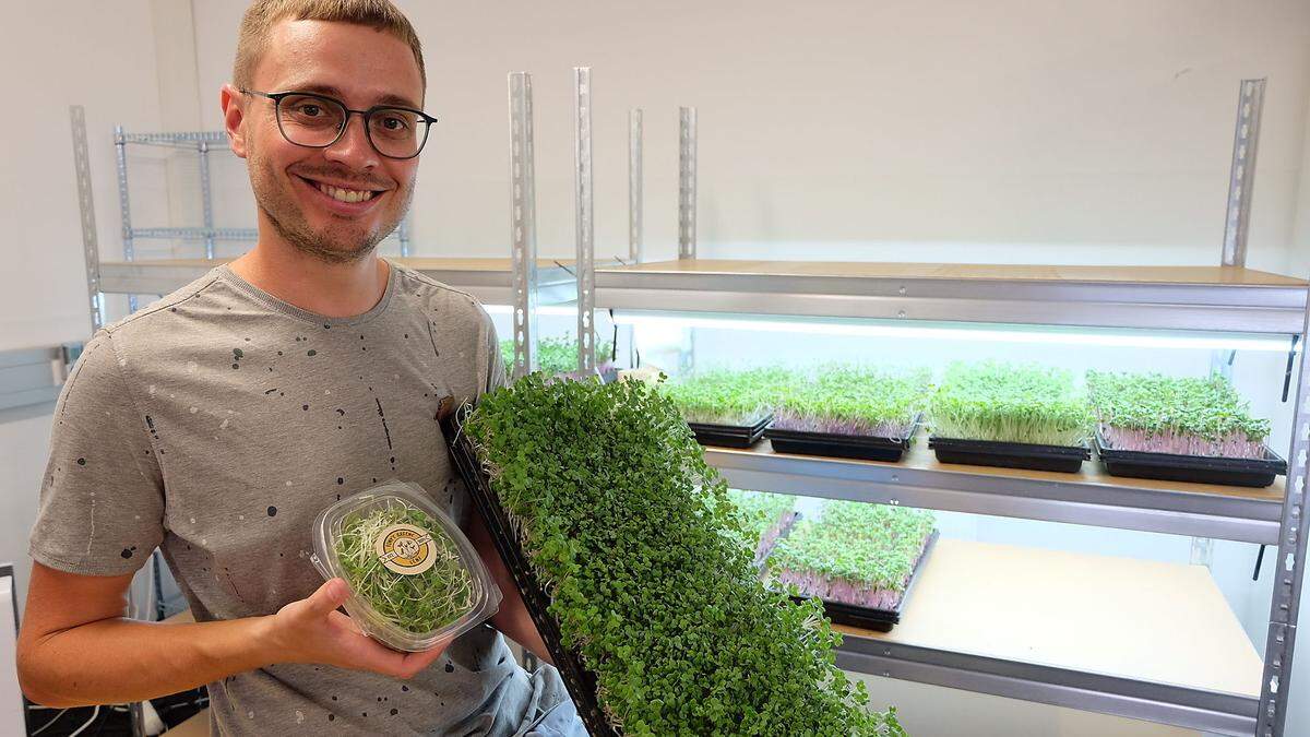 Anton Leitner züchtet Microgreens