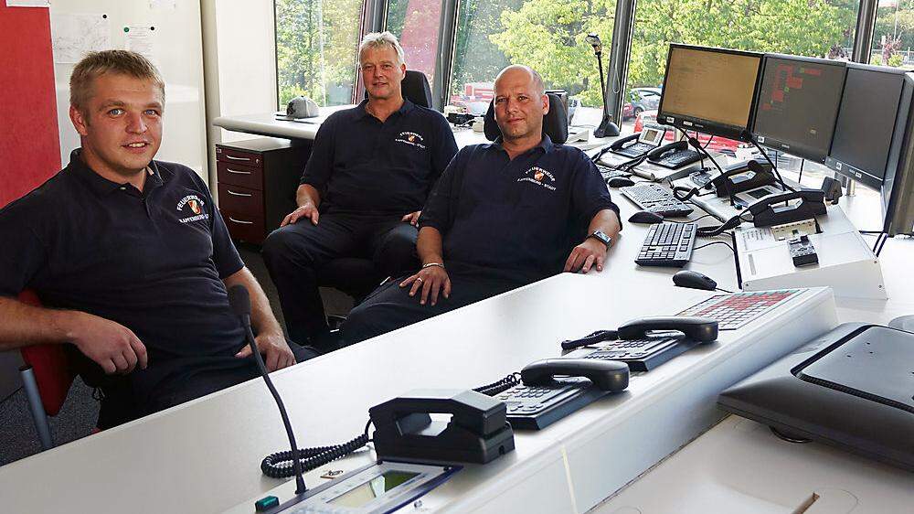 Haben alles unter Kontrolle: Thomas Kölbl, Manfred Steinbrenner und Karl Löscher (von links), stellvertretend für alle sieben Kapfenberger Feuerwehren