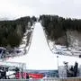ABD0048_20240125 - BAD MITTERNDORF - ÖSTERREICH: Eine Übersicht der Sprungschanze am Donnerstag, 25. Jänner 2024, vor dem Training im Rahmen der Skiflug-Weltmeisterschaften am Kulm in Bad Mitterndorf. - FOTO: APA/ERWIN SCHERIAU