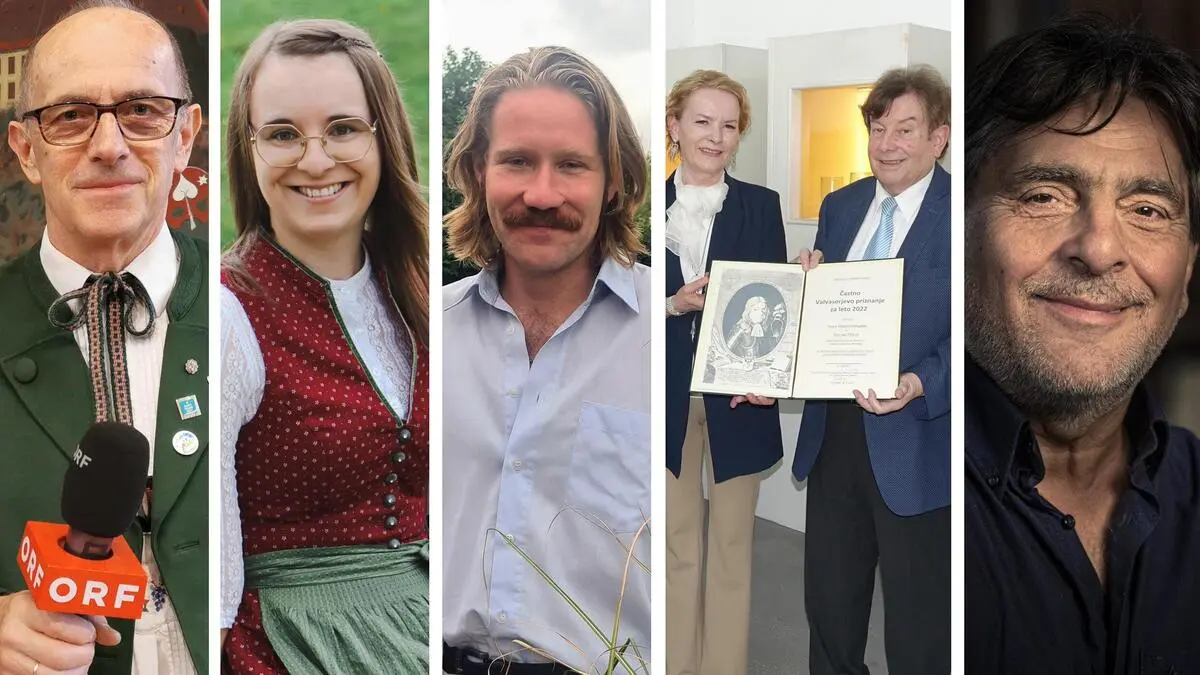 Die Nominierten in der Kategorie „Kultur“ für die „Köpfe des Jahres 2023“ in der Süd- und Weststeiermark: Peter Nöhrer, Lisa Hörting, Christoph Kohlbacher, Zvonka Požun und Hans Martin Hittaller sowie Wolfgang Garofalo (von links)