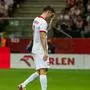 Poland's forward #09 Robert Lewandowski leaves the pitch during the international friendly football match between Poland and Turkey in Warsaw, Poland, on June 10, 2024. (Photo by Wojtek Radwanski / AFP)